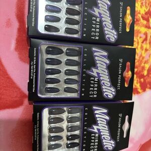 Salon Perfect Magnetic Mirror Effect Press-On Nails - Black